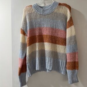 Freshman 1996 Cozy Multi-Stripe Knit Sweater